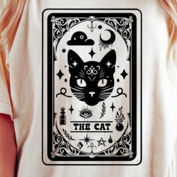 Halloween Cat Shirt, Tarot Card Halloween T-Shirt - Picture 2 of 4